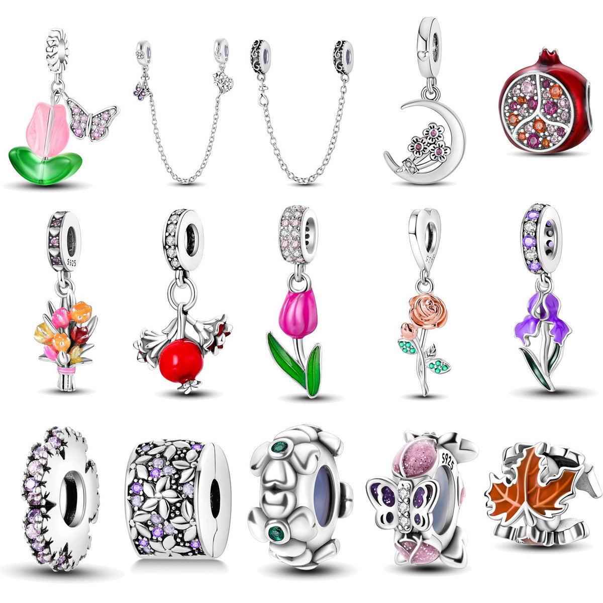 Flower Beaded Pendant Jewelry Accessories Beaded Bracelet Necklace