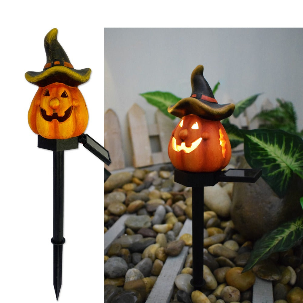 Halloween new outdoor solar garden light resin courtyard landscape insert skull crow atmosphere decorative light