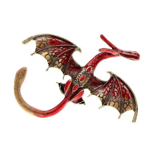 Vintage Dripping Oil Cartoon Flying Dragon Styled brooch for men and women, versatile and personalized suit, coat accessories, pin accessories