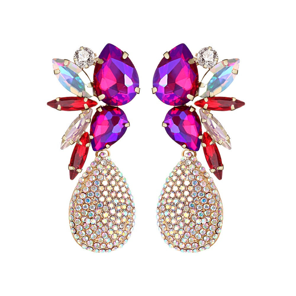 Droplets full of diamond earrings, elegant and trendy accessories with feminine temperament and personality