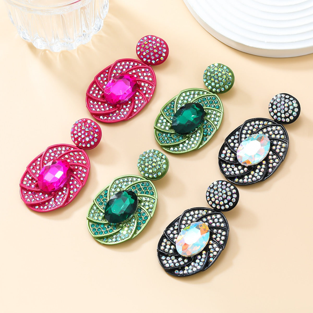 Party accessories spiral light luxury earrings
