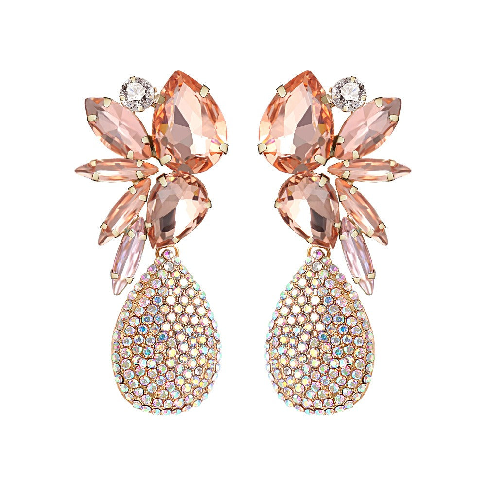 Droplets full of diamond earrings, elegant and trendy accessories with feminine temperament and personality