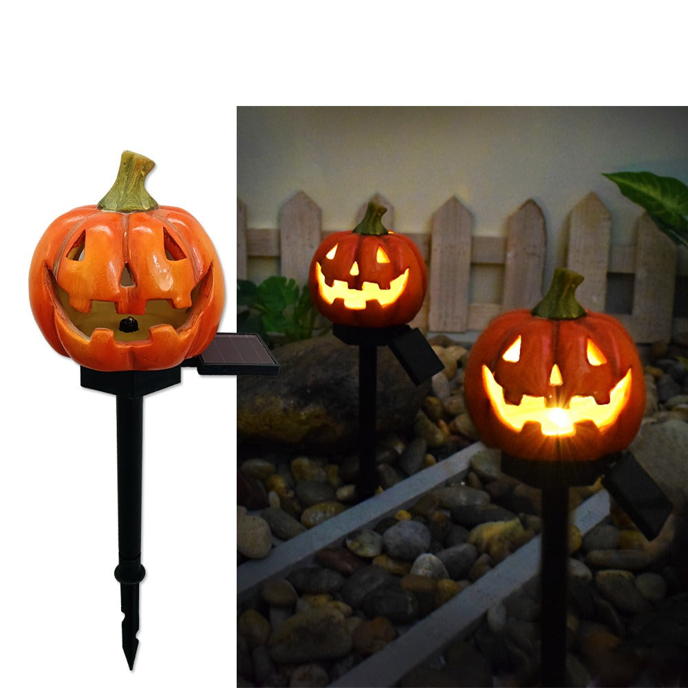 Halloween new outdoor solar garden light resin courtyard landscape insert skull crow atmosphere decorative light