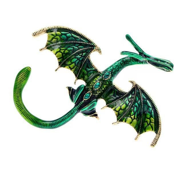 Vintage Dripping Oil Cartoon Flying Dragon Styled brooch for men and women, versatile and personalized suit, coat accessories, pin accessories