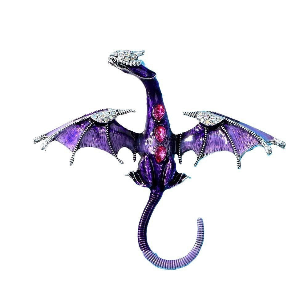 Vintage Dripping Oil Cartoon Flying Dragon Styled brooch for men and women, versatile and personalized suit, coat accessories, pin accessories