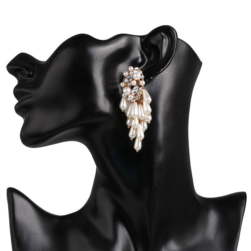 Earnail accessories female pearl water drop earrings versatile ear accessories