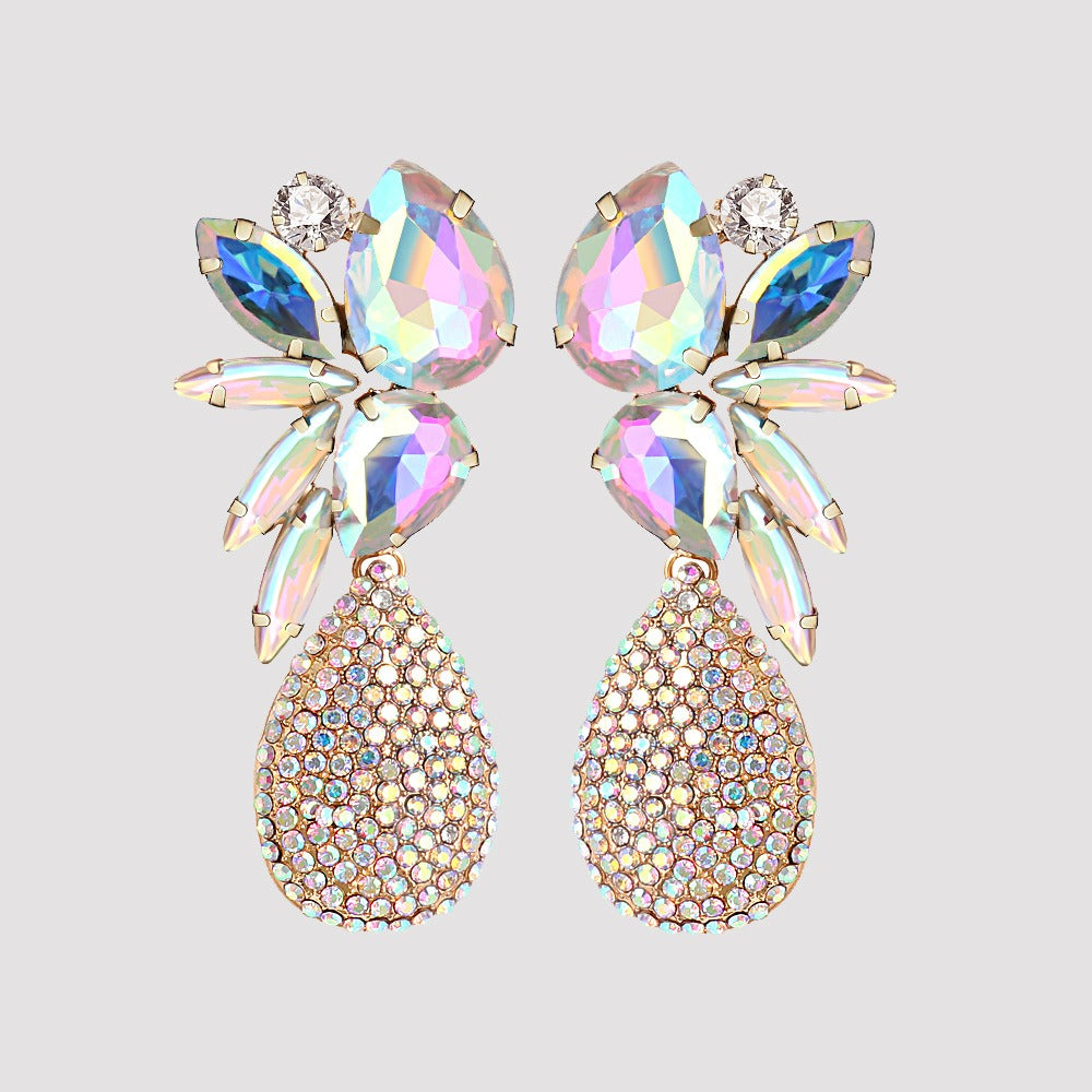 Droplets full of diamond earrings, elegant and trendy accessories with feminine temperament and personality