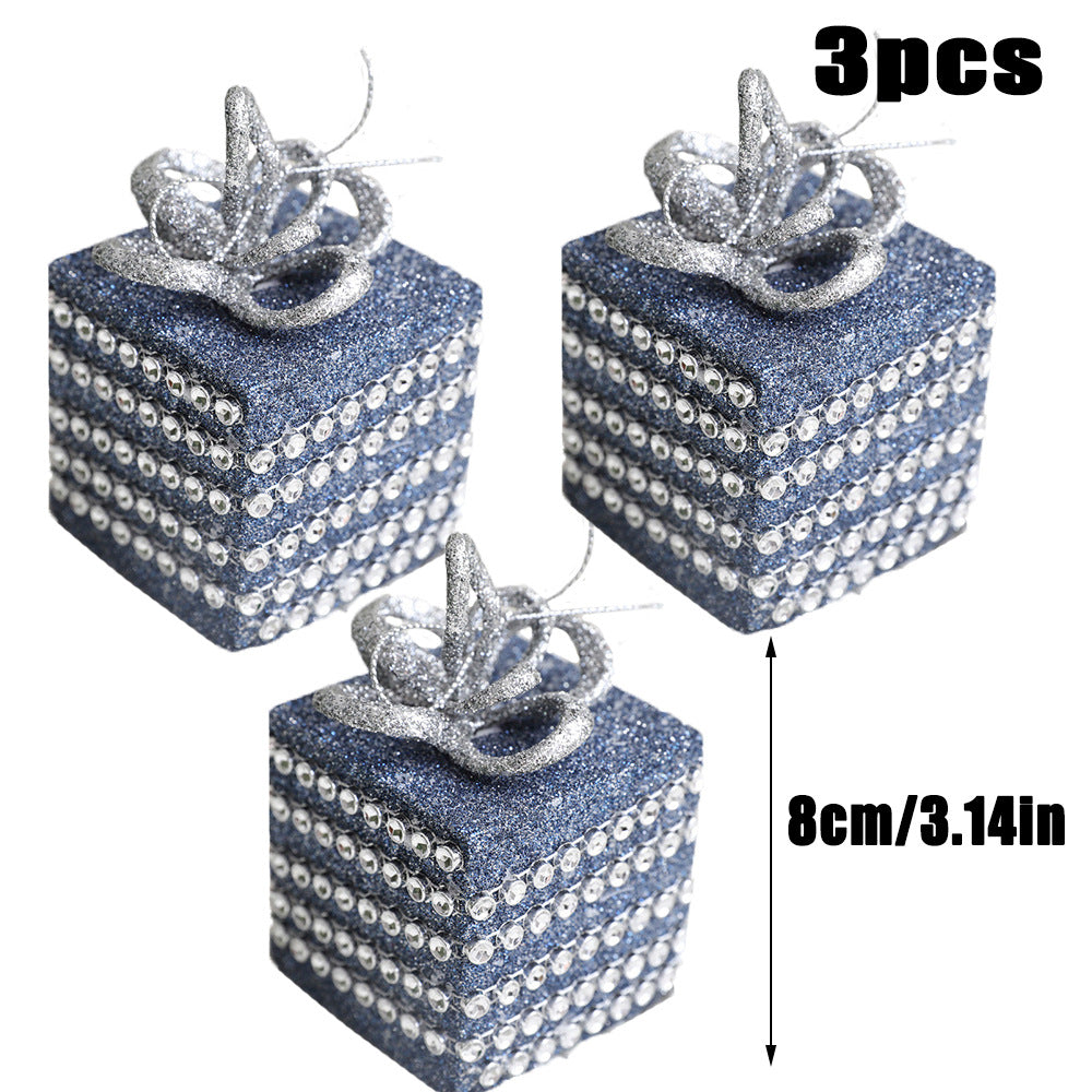 Star blue foam ball Christmas ball decoration package Christmas tree pendant 8cm festival decoration accessories