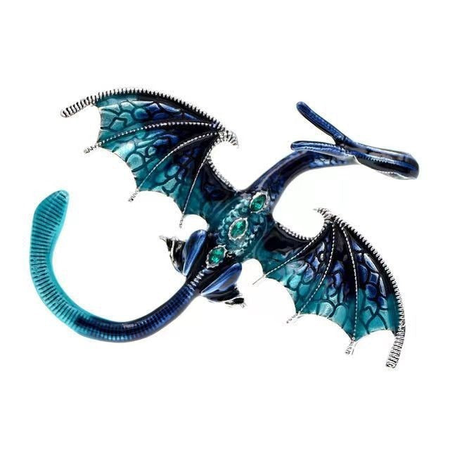 Vintage Dripping Oil Cartoon Flying Dragon Styled brooch for men and women, versatile and personalized suit, coat accessories, pin accessories