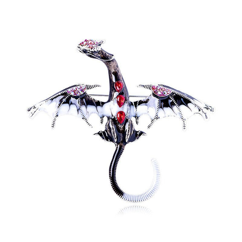Vintage Dripping Oil Cartoon Flying Dragon Styled brooch for men and women, versatile and personalized suit, coat accessories, pin accessories