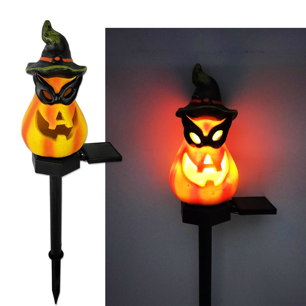 Halloween new outdoor solar garden light resin courtyard landscape insert skull crow atmosphere decorative light