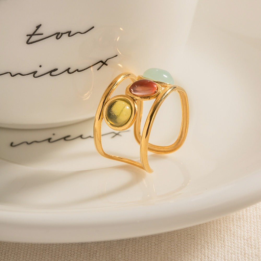 French palace style niche retro stainless steel adjustable ring accessories