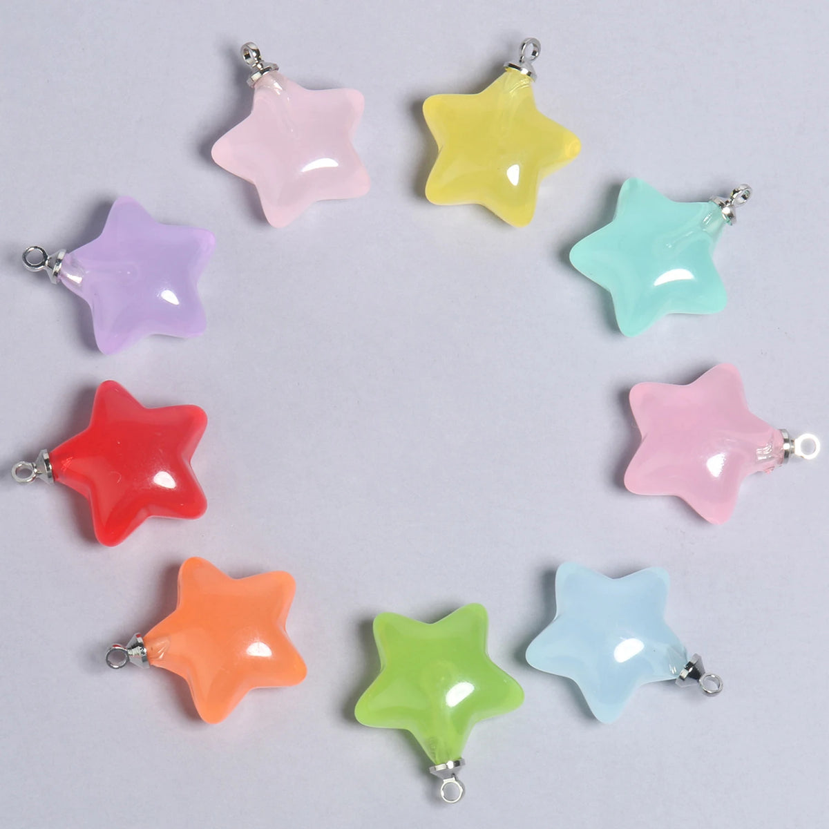 10pcs/lot 20x17.5mm Multicolor Acrylic Charms Star Charms Pendant for Jewelry Making Diy Keychain Bracelet Necklace Accessories